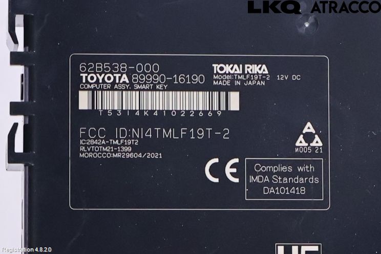 Toyota COROLLA CROSS XG10 22- Styrenhet Nyckellös System
