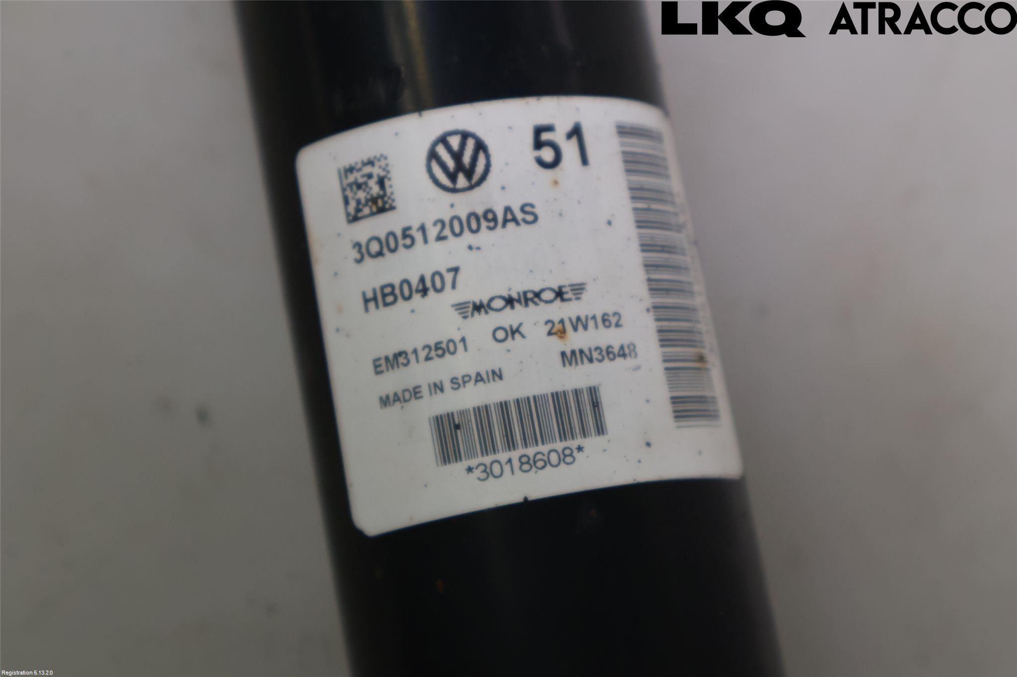 Volkswagen VW ARTEON 17- Støtdemper Bak
