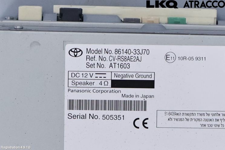 Toyota CAMRY 19-24 Stereo Radio Med Cd