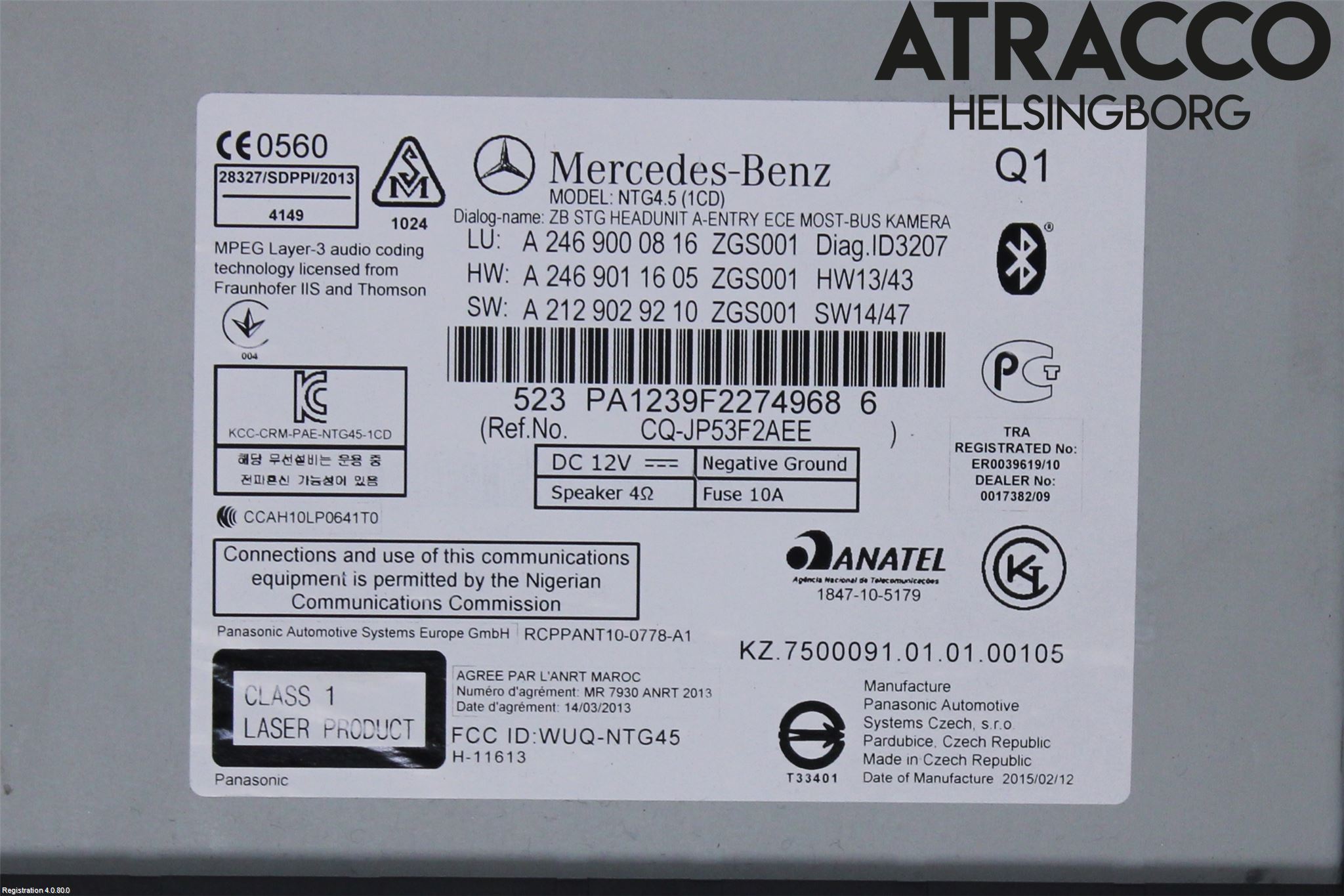 Mercedes-Benz MB GLA-KLASS (X156) 13-20 Stereo Radio Med Cd
