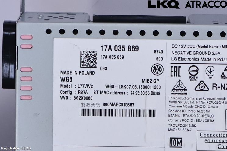 Volkswagen VW POLO VI 18->> Stereo Radio Med Cd