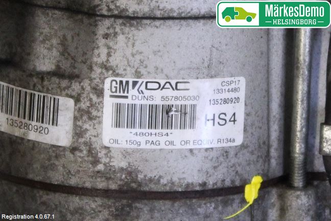 GM CHEVROLET CRUZE Varme Ac Kompressor