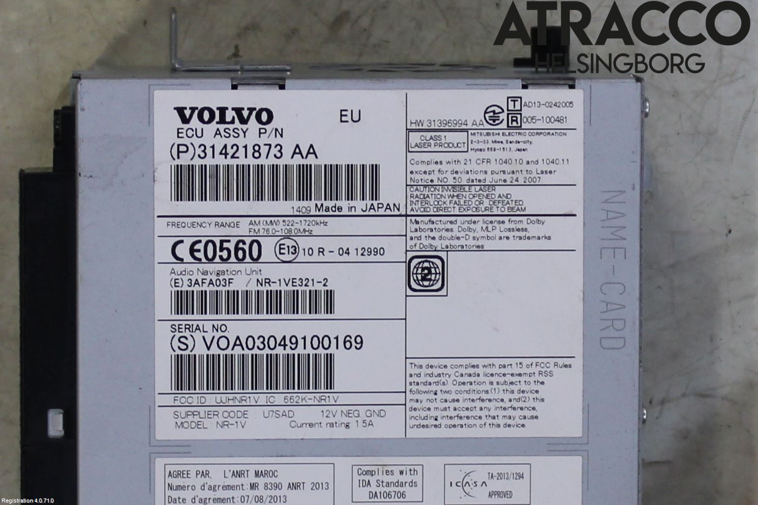Volvo V60 14-18 Stereo Radio Med Cd