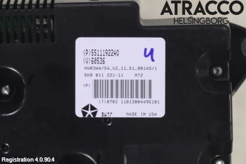 Jeep GRAND CHEROKEE 10-20 Varme Ac Betjening-Display