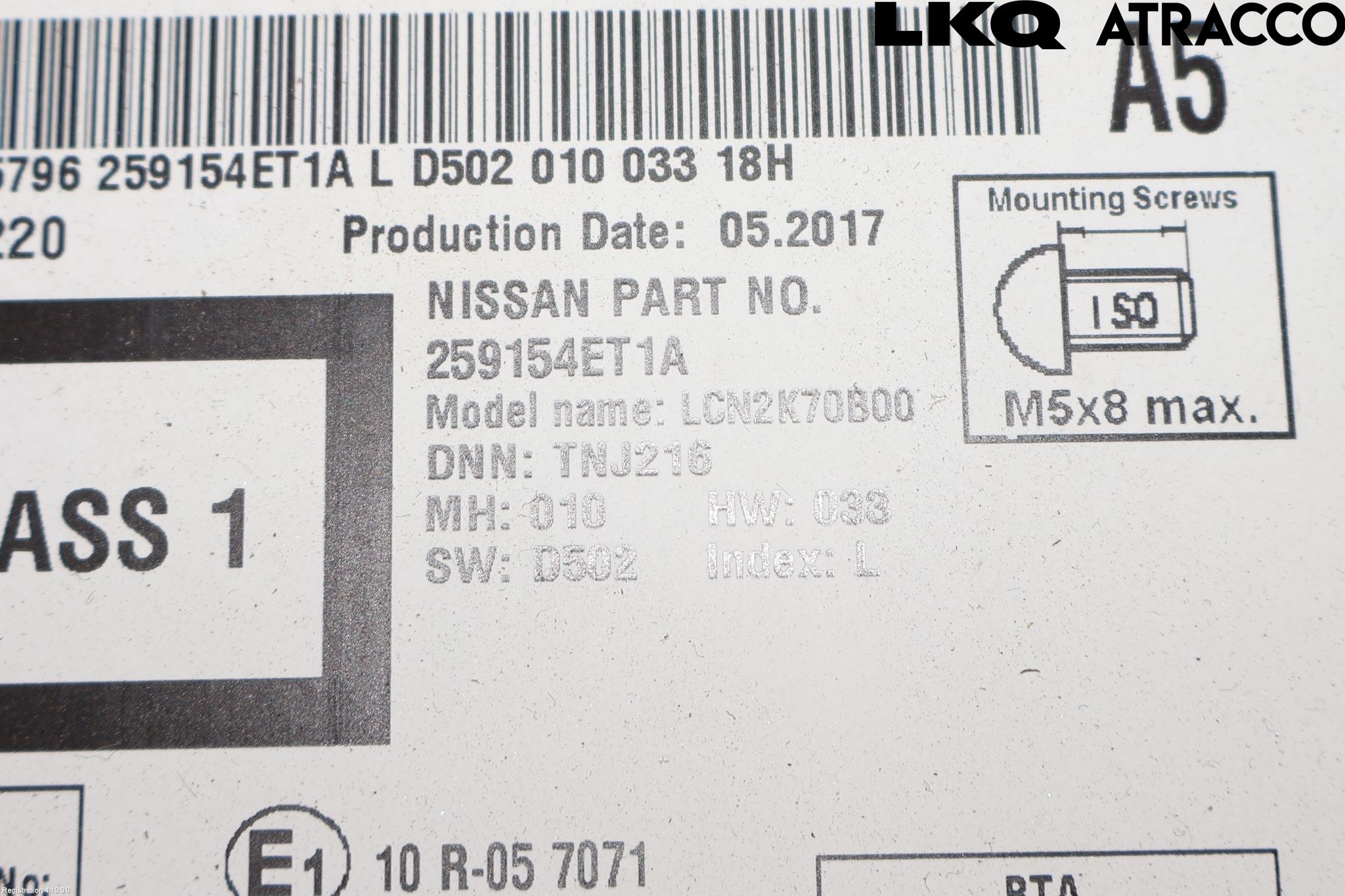 Nissan QASHQAI 14-17 Stereo Radio Med Cd