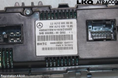 Mercedes-Benz MB E-KLASS (W212) 09-16 Varme Ac Betjening-Display
