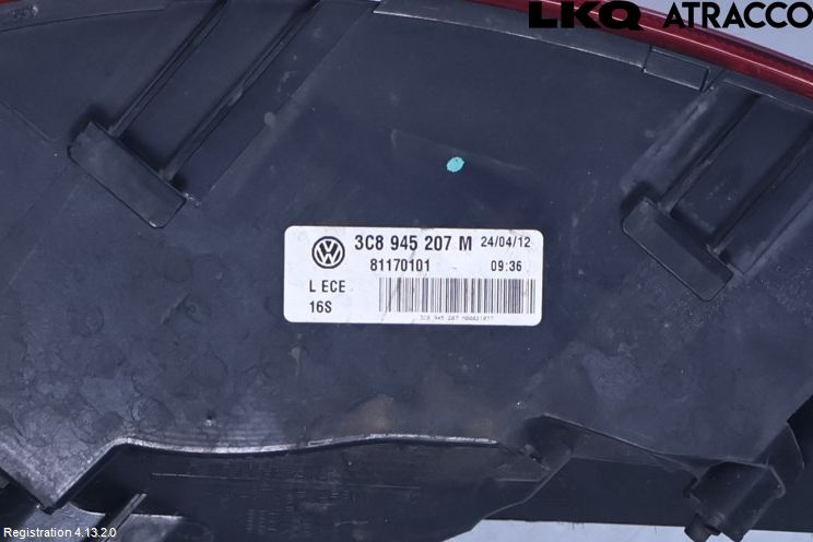 Volkswagen VW PASSAT CC 08-16 Baklykt Venstre