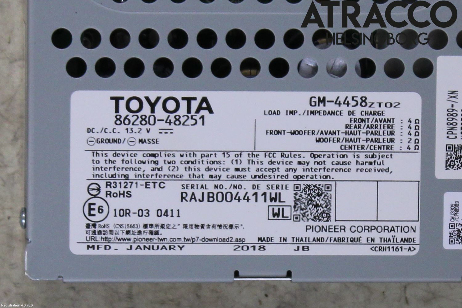 Lexus RX AL20 16-22 Stereo Forsterker