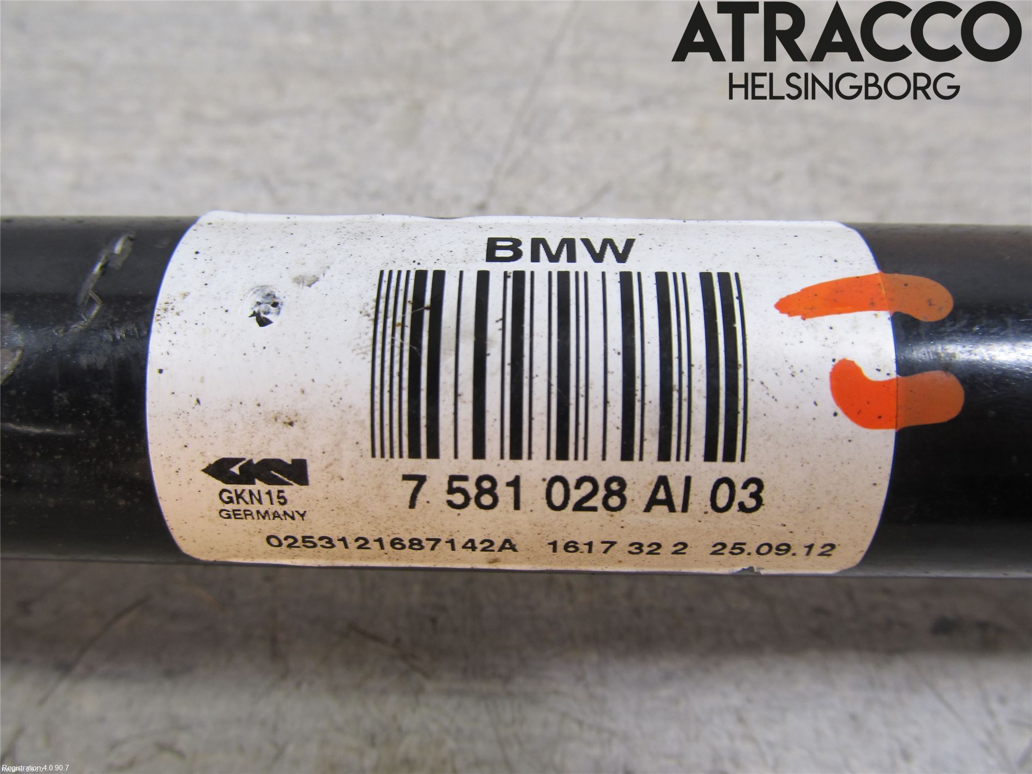 BMW 5 F10/F11/F18 09-17 Drivaksel Bak Kompl Høyre
