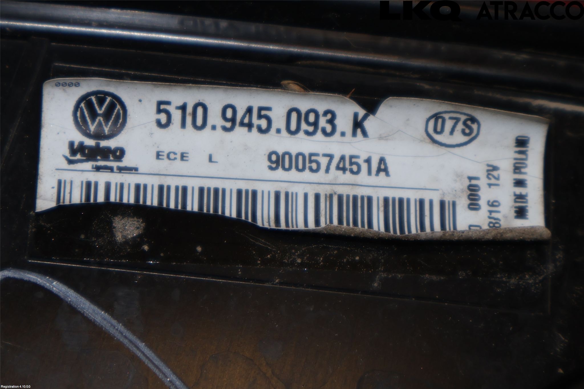 Volkswagen VW GOLF SPORTSVAN 15-20 Baklykt Venstre  På Luke(Indre