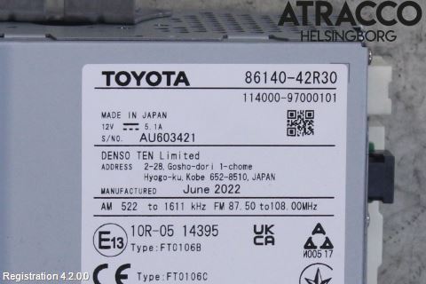 Toyota RAV4 19- Stereo Radio