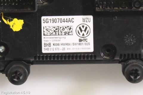 Volkswagen VW GOLF / E-GOLF VII 13-20 Varme Ac Betjening-Display