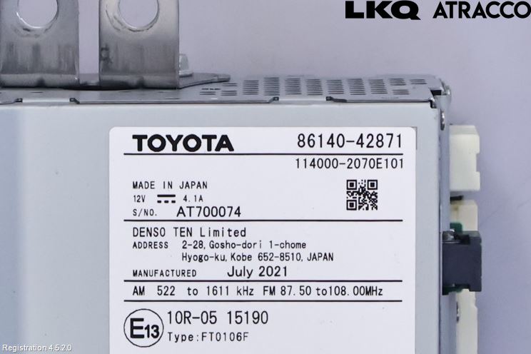 Toyota RAV4 19- Stereo Radio Med Cd