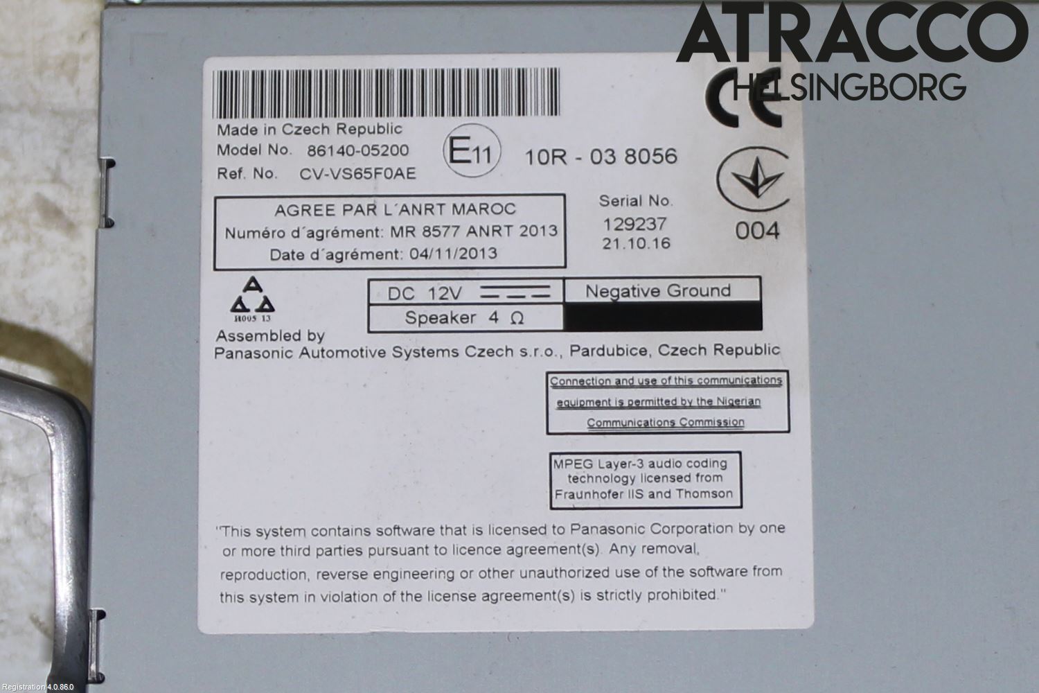 Toyota AVENSIS 16-18 Stereo Radio Med Cd