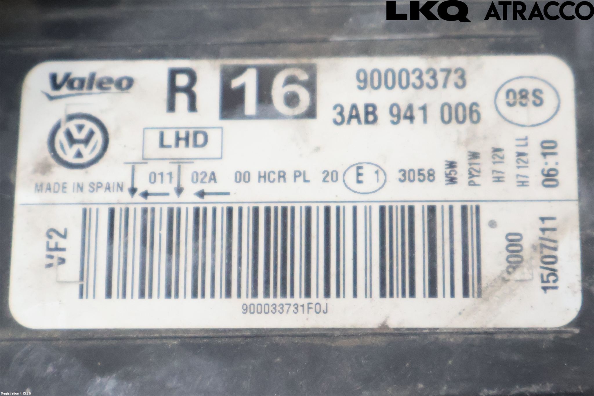 Volkswagen VW PASSAT 11-14 Frontlykt Høyre