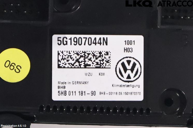 Volkswagen VW GOLF / E-GOLF VII 13-20 Varme Ac Betjening-Display