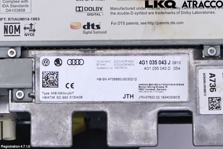 Audi A6/S6 4G 11-18 Stereo Radio Med Cd