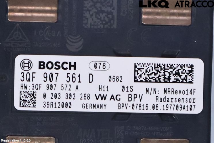 Volkswagen VW GOLF / E-GOLF VII 13-20 Sensor Fartsbegrensning