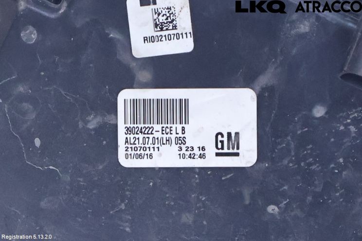 Opel INSIGNIA 09-16 Baklykt Venstre