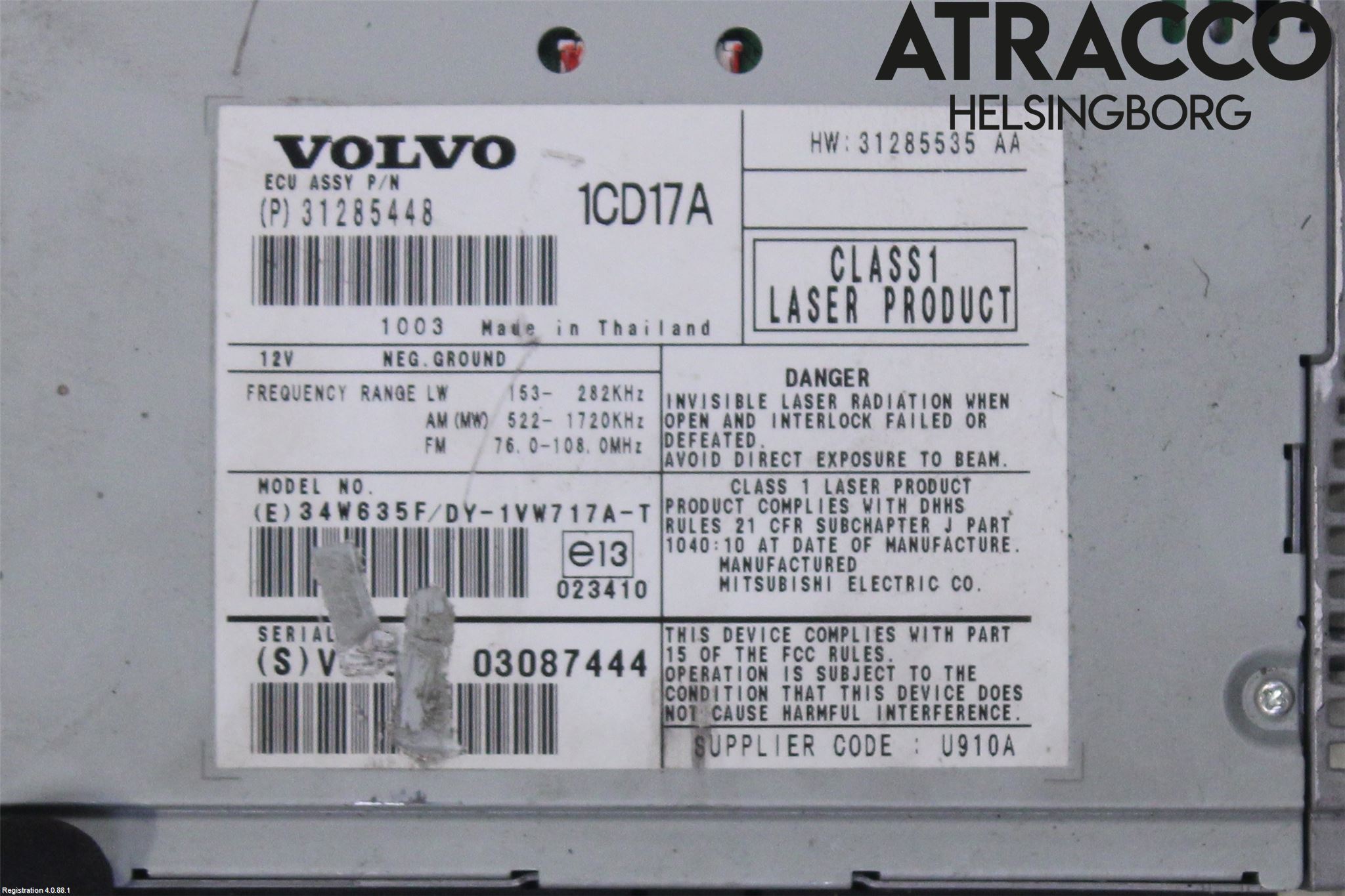 Volvo C30 07-10 Stereo Radio Med Cd
