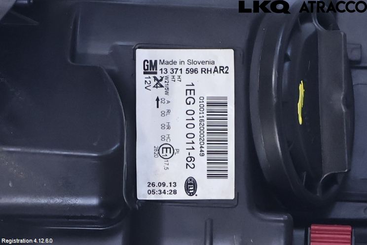 Opel ASTRA J 10-15 Frontlykt Høyre