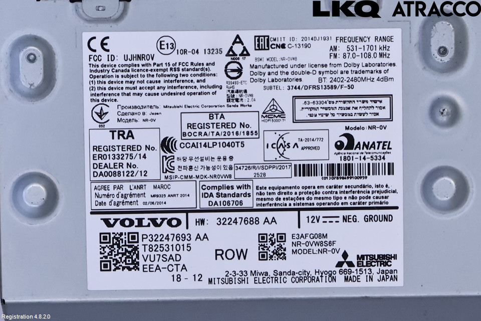 Volvo V60 19- Stereo Radio