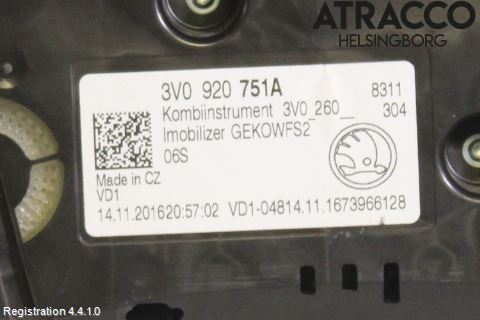 Skoda SUPERB 16-24 Instr Kombinert