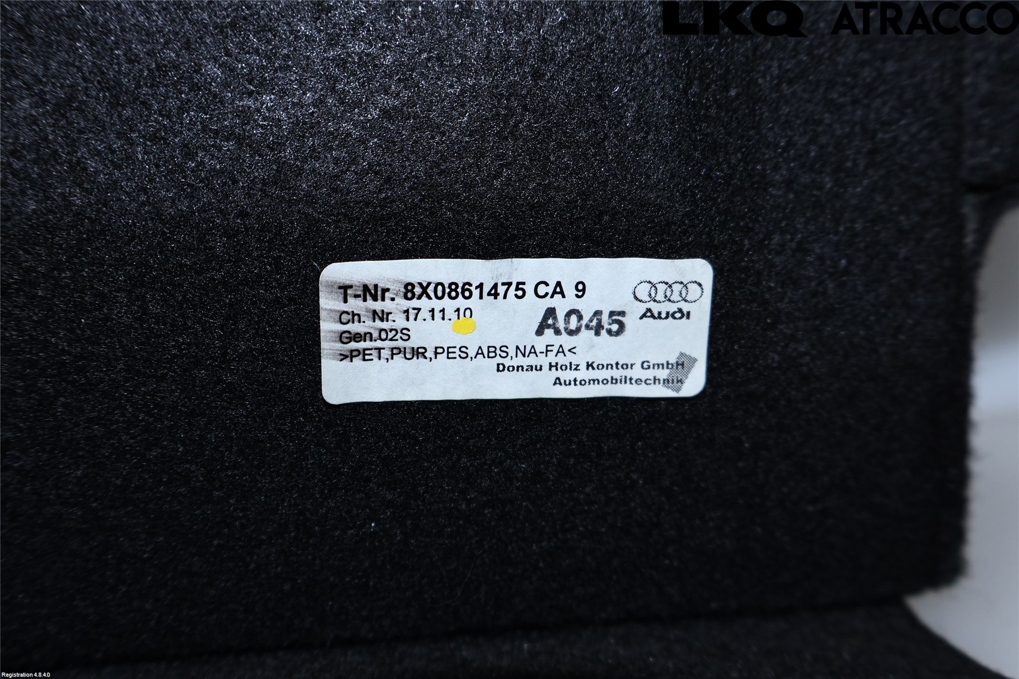 Audi A1/S1 11-18 Innr Bagasjeromkledsel