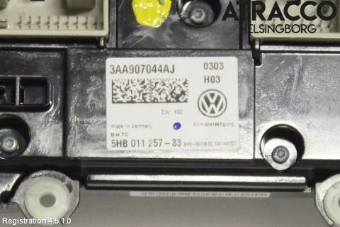 Volkswagen VW PASSAT 11-14 Varme Ac Betjening-Display