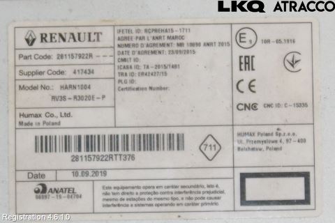 Renault KANGOO II 15-21 Stereo Radio Med Cd