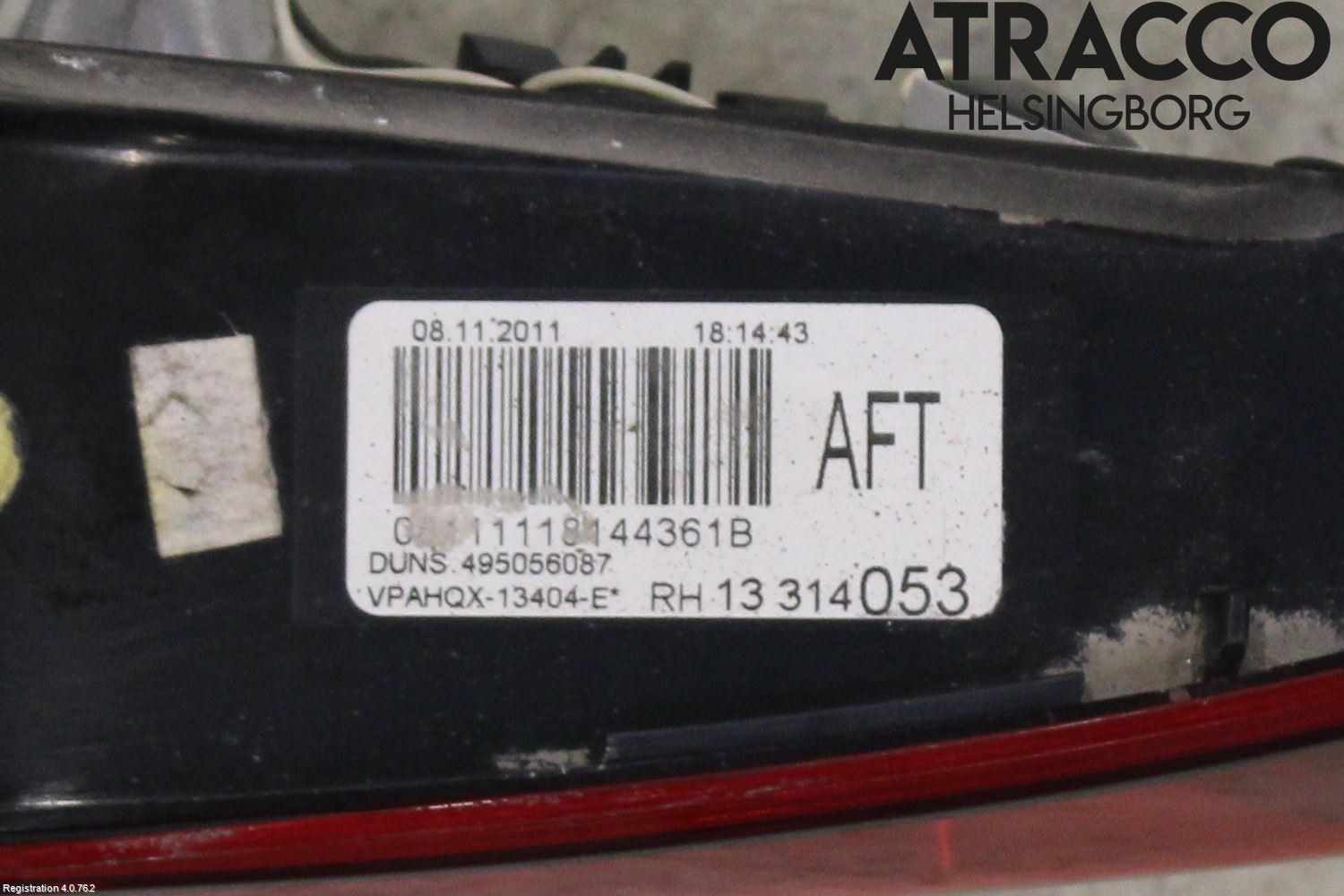 Opel ASTRA J 10-15 Baklykt Venstre  På Luke(Indre