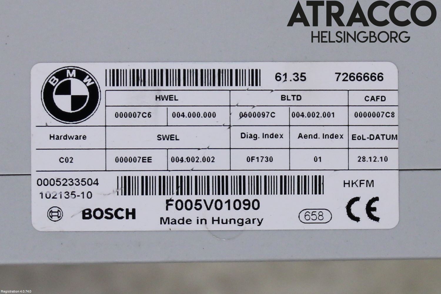 BMW 5 F10/F11/F18 09-17 Styreenhet Øvrig