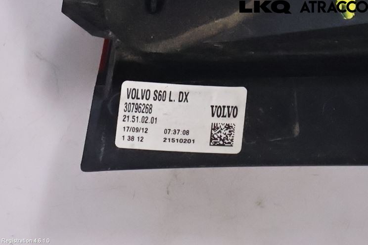Volvo S60 11-13 Baklykt Høyre