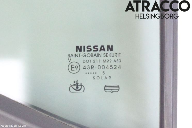 Nissan NAVARA 05-16 Dørrute Bak Høyre Trekant 4D