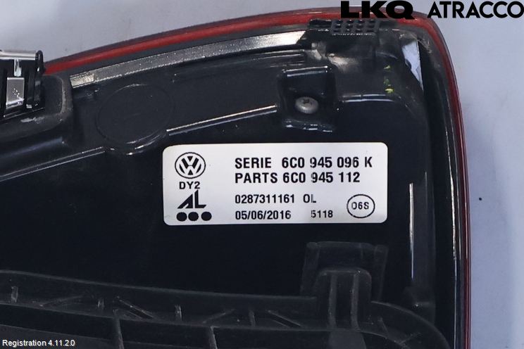 Volkswagen VW POLO 10-17 Baklykt Høyre