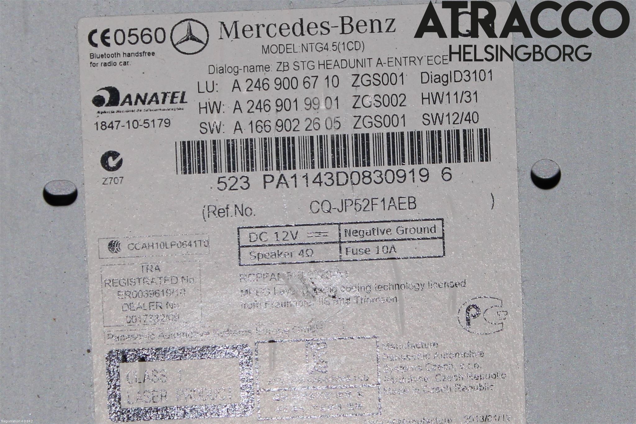 Mercedes-Benz MB A-KLASS (W176) 13-18 Stereo Radio Med Cd