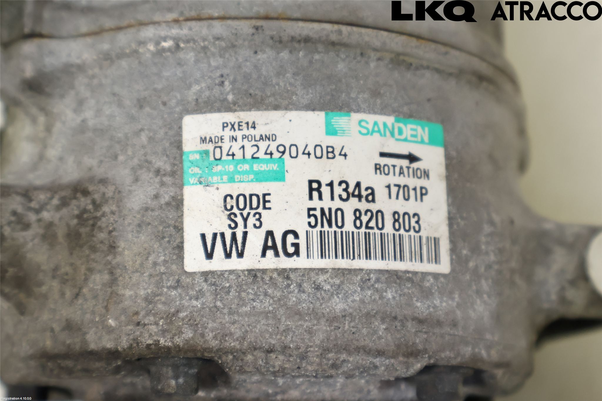 Volkswagen VW GOLF VI 09-13 Varme Ac Kompressor