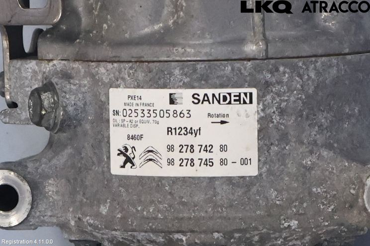 Peugeot 3008 17-24 Varme Ac Kompressor