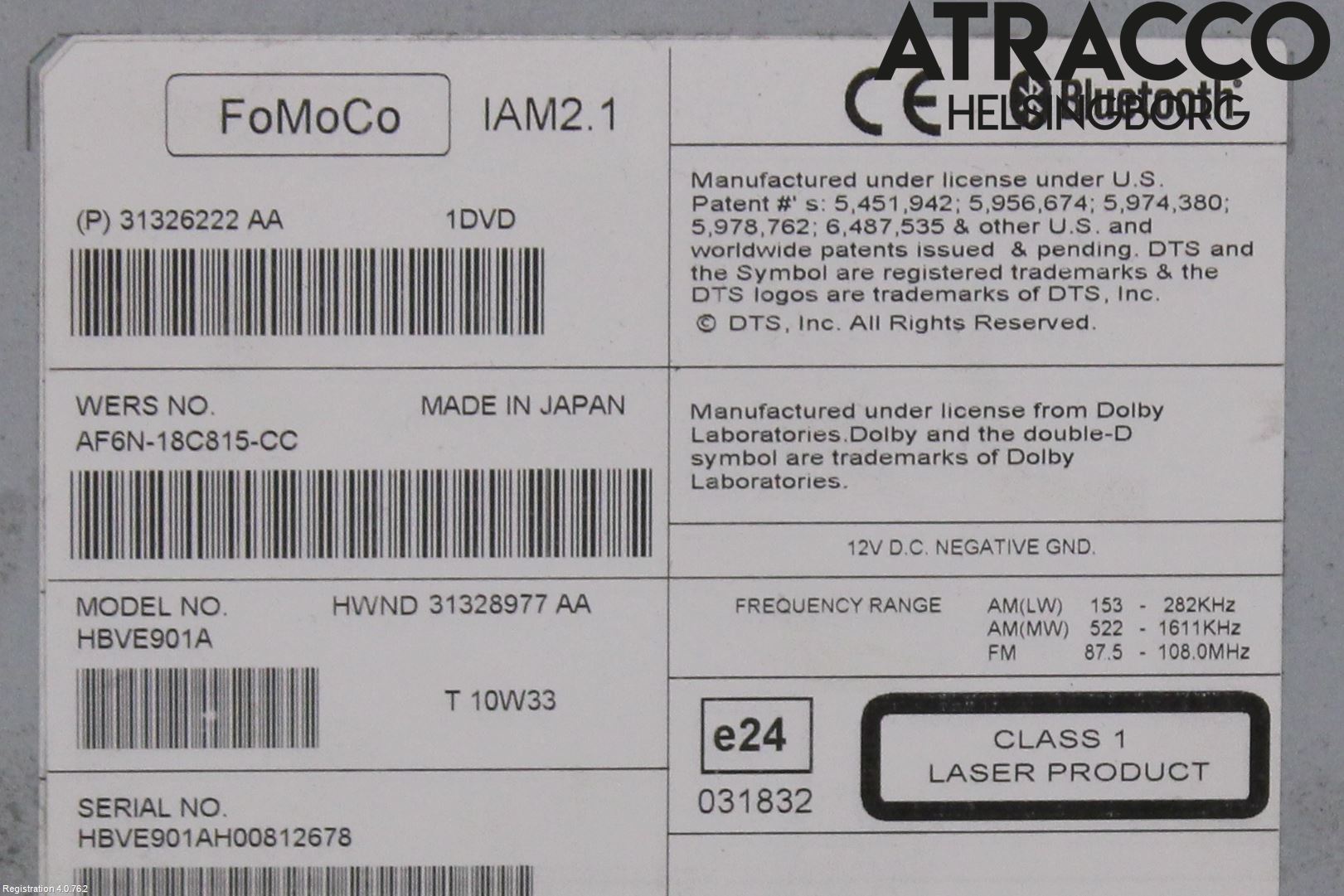 Volvo V60 11-13 Stereo Radio Med Cd