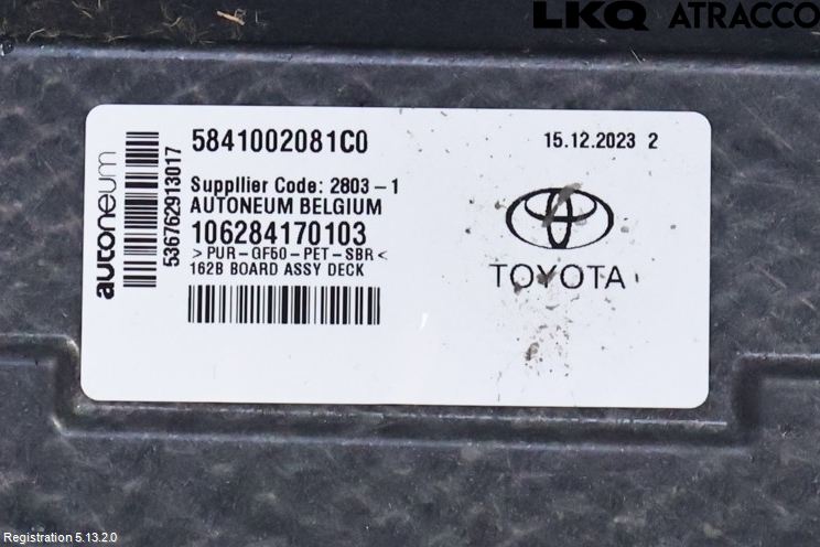 Toyota COROLLA 19- Innr Bagasjeromkledsel