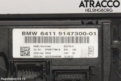 BMW 3 E92/93 Coupé/Cab 05-14 Varme Ac Betjening-Display