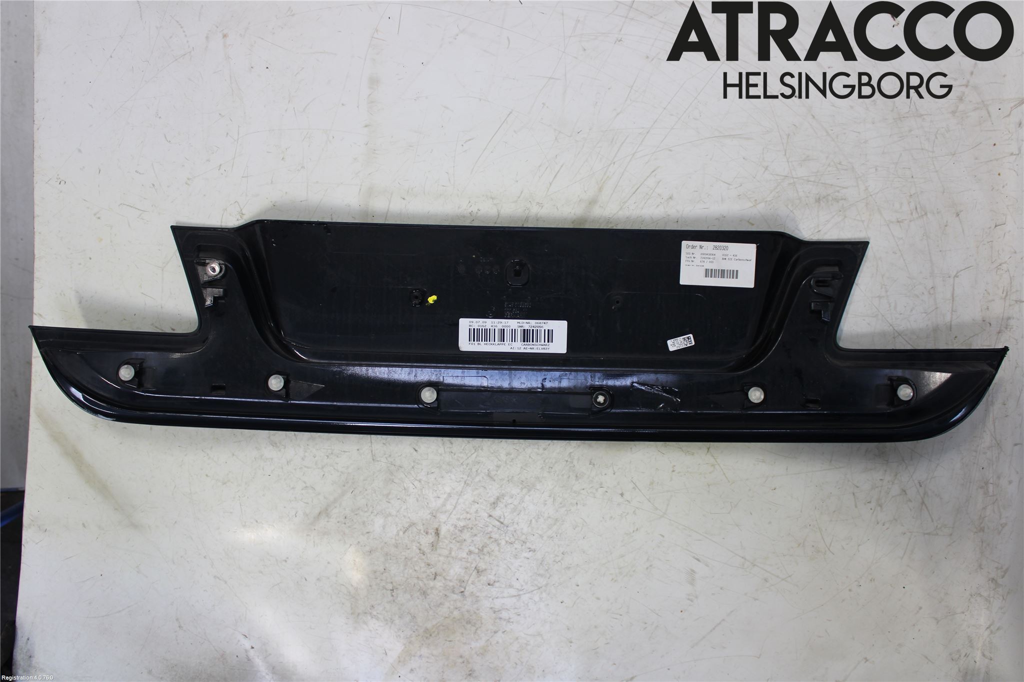 BMW 7 F01/02/03/04 09-15 Refleksplate - Skiltplate