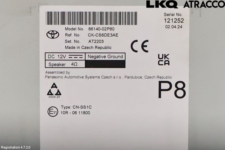 Toyota COROLLA 19- Stereo Radio Med Cd