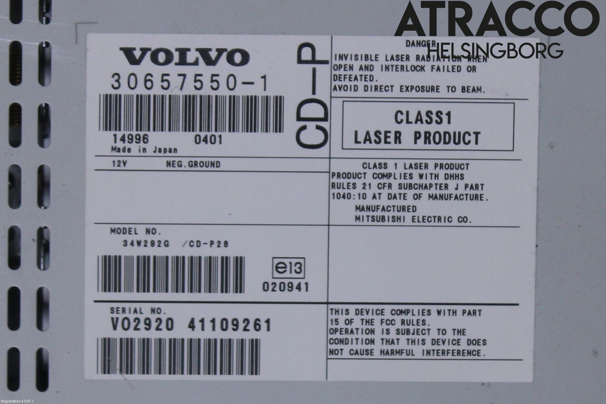 Volvo XC90 03-06 Stereo Radio Med Cd
