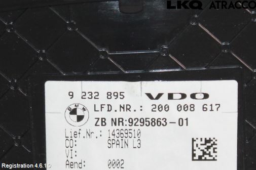 BMW 3 F30/F31/F80 12-19 Instr Kombinert