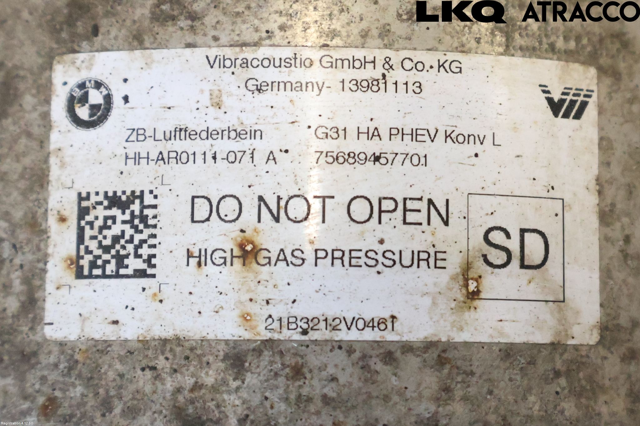 BMW 5 G30/G31/F90 17-23 Fjærbein Bak Venstre