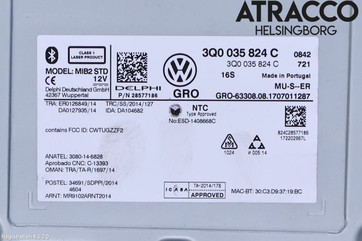Volkswagen VW PASSAT 15-19 Stereo Radio Med Cd