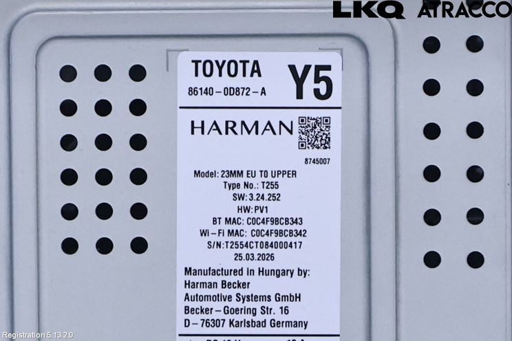 Toyota YARIS XP21 20- Stereo Radio Med Cd