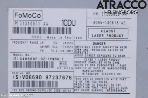 Volvo XC70 08-13 Stereo Radio Med Cd