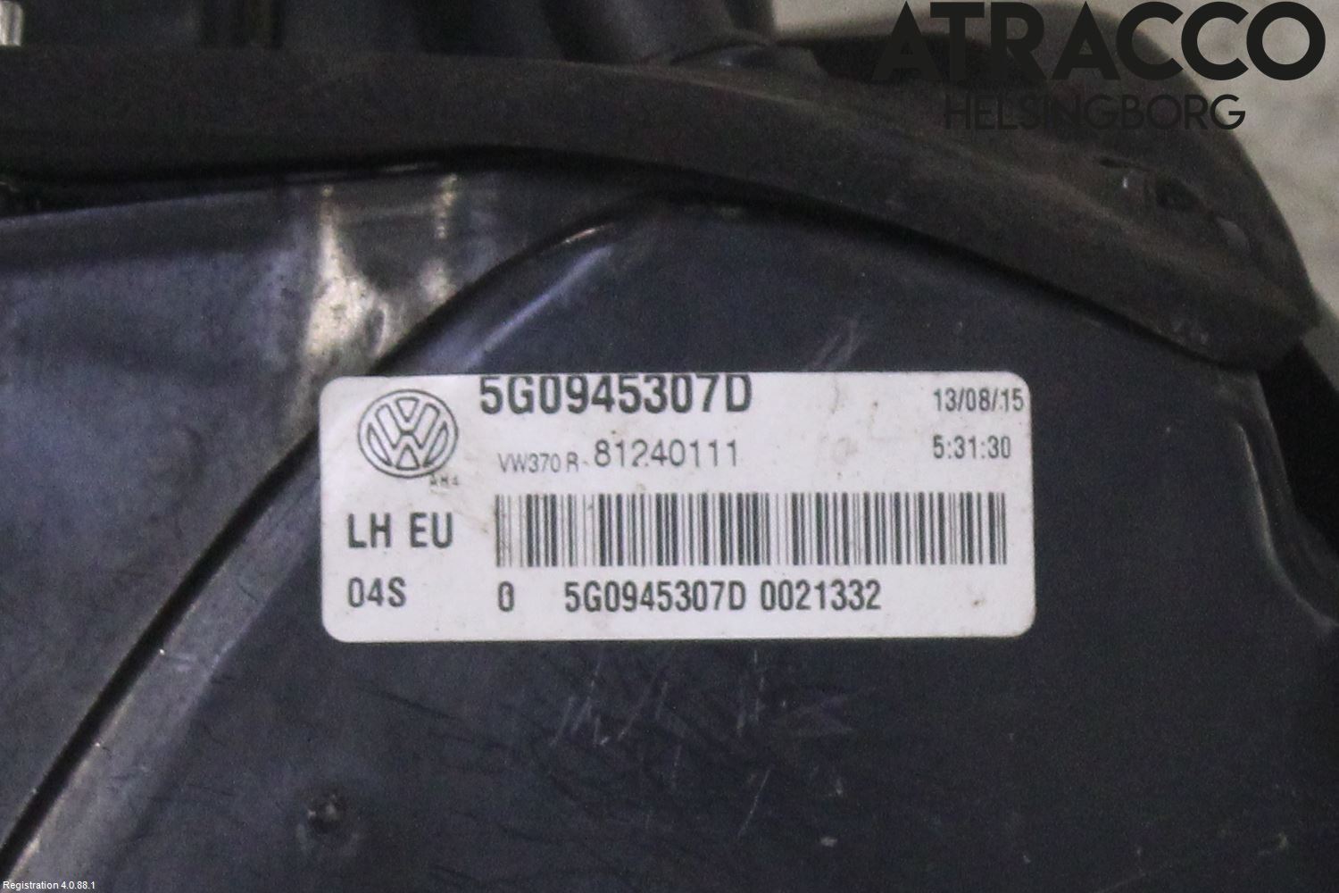 Volkswagen VW GOLF / E-GOLF VII 13-20 Baklykt Venstre  På Luke(Indre
